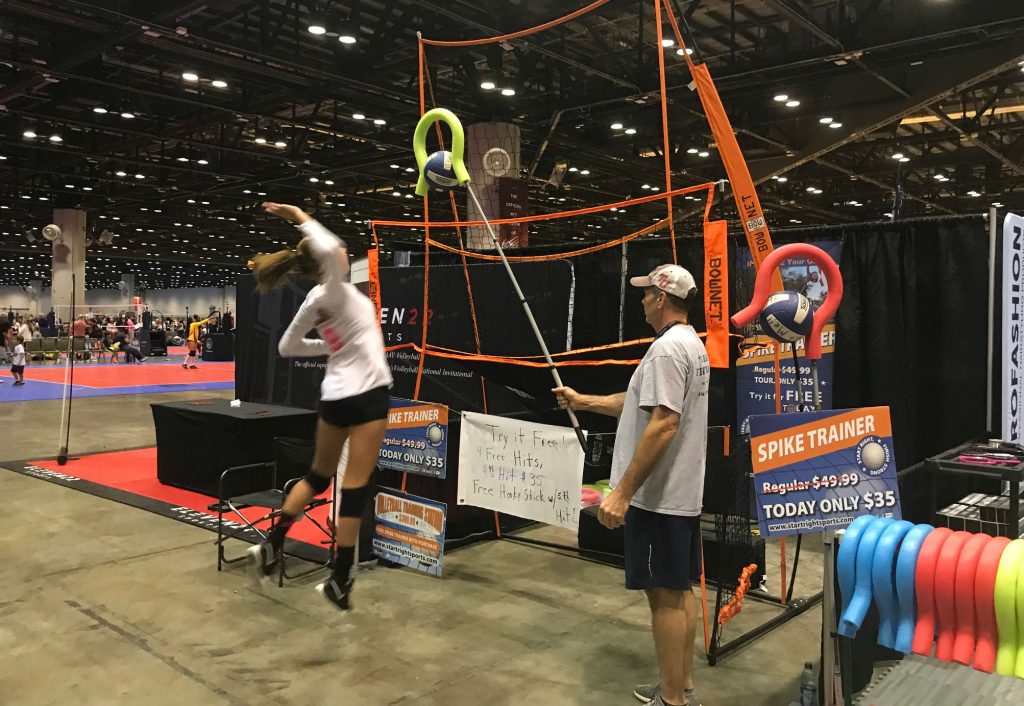 Girls trying out the Spike Trainer.