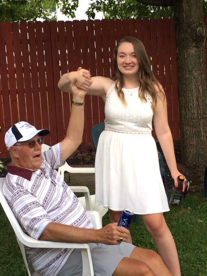 Gabby Huff and her grandfather at her high school graduation