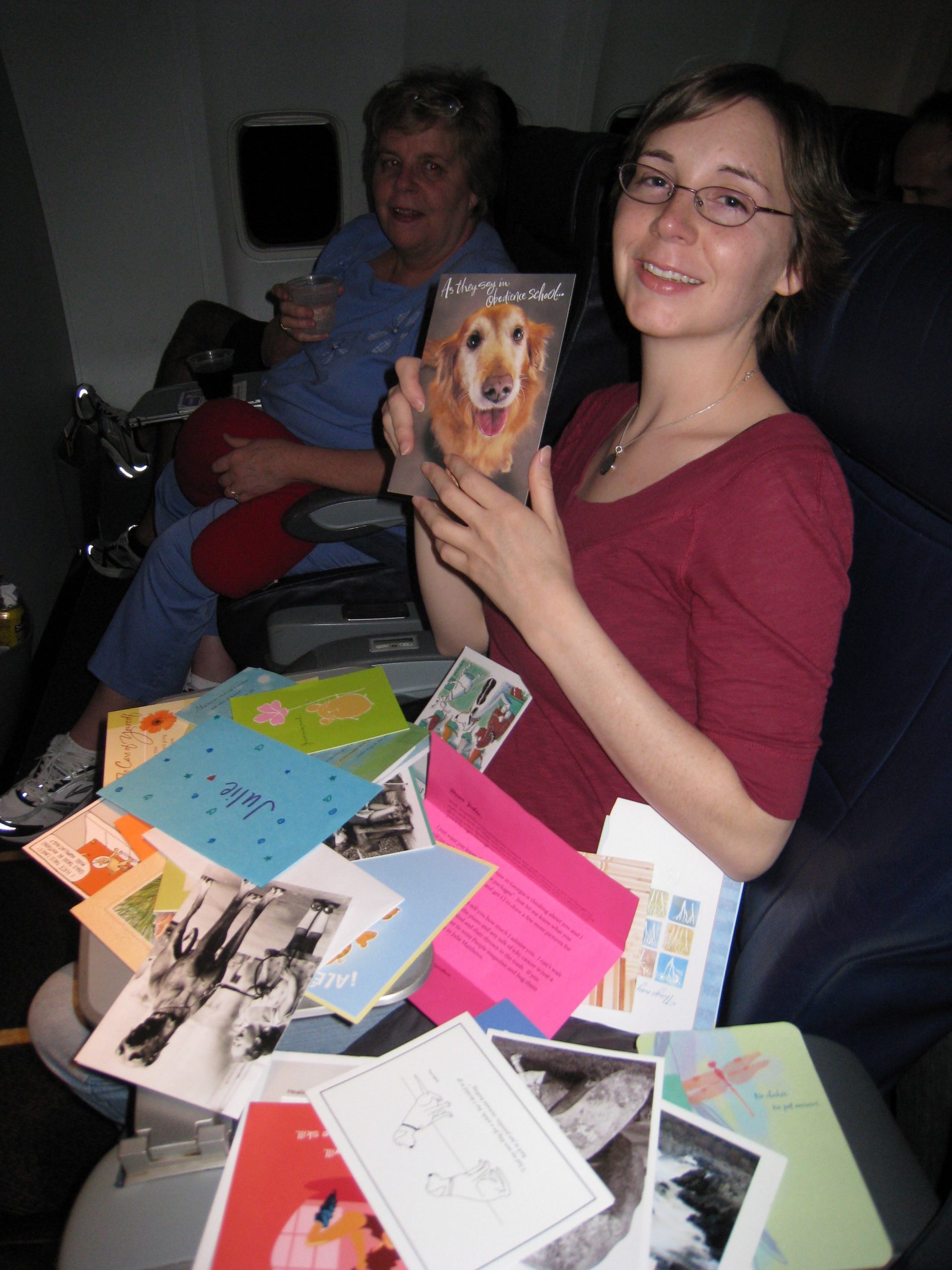 My sister surprised me by asking friends & family to send cards I could open on the flight out to Seattle, where I was heading for my stem cell transplant. Despite my sadness over leaving home and fear of what the future held, I couldn't help but smile.